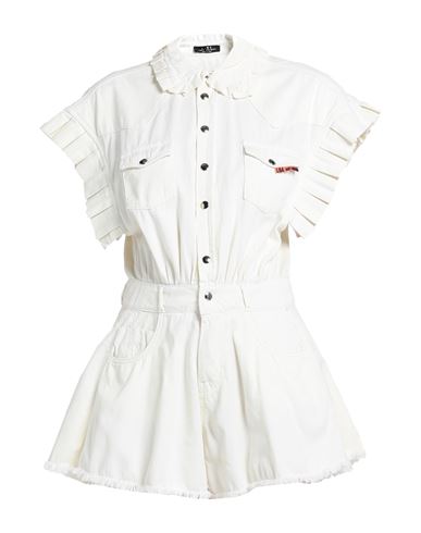 J·b4 Just Before Woman Jumpsuit Cream Size M Cotton In White