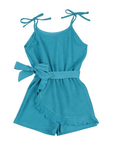 4giveness Babies'  Toddler Girl Jumpsuit Azure Size 6 Polyester, Lurex, Elastane In Blue