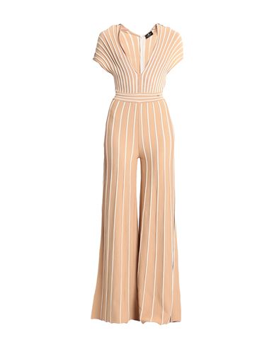 Elisabetta Franchi Woman Jumpsuit Camel Size 4 Viscose, Polyamide, Elastane In Beige