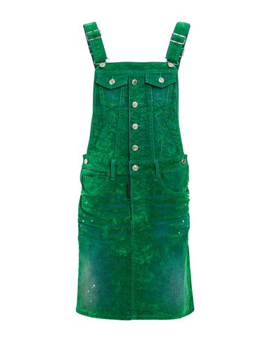 Dsquared2 Woman Overalls Green Size 2 Cotton, Elastane