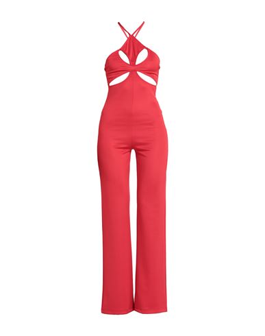 Ow Collection Woman Jumpsuit Red Size Xs Polyester, Elastane