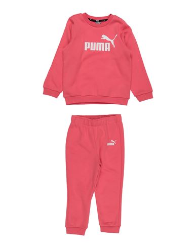 Puma Babies'  Minicats Ess Crew Jogger Fl Toddler Tracksuit Salmon Pink Size 4 Cotton, Polyester, Elastane