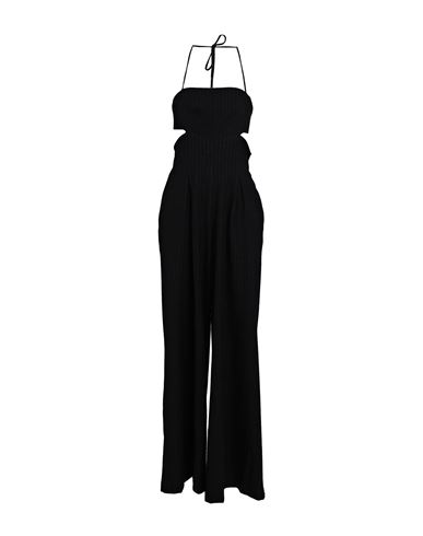 Topshop Woman Jumpsuit Black Size 14 Viscose, Polyester, Elastane