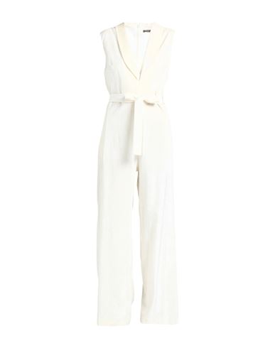 Peserico Woman Jumpsuit Cream Size 6 Viscose, Elastane, Merino Wool, Cashmere In White