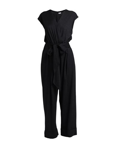 Brunello Cucinelli Woman Jumpsuit Grey Size M Virgin Wool, Polyamide, Elastane, Brass In Black