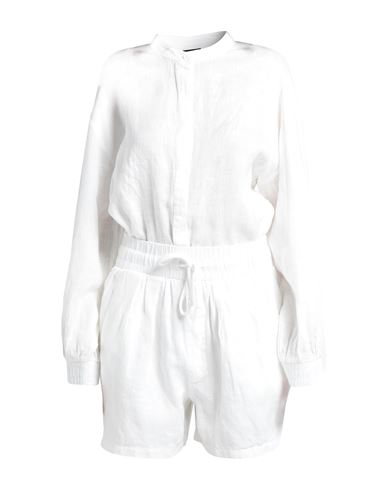 Shop Thom Krom Woman Jumpsuit White Size Xs Linen, Cotton, Modal, Elastane