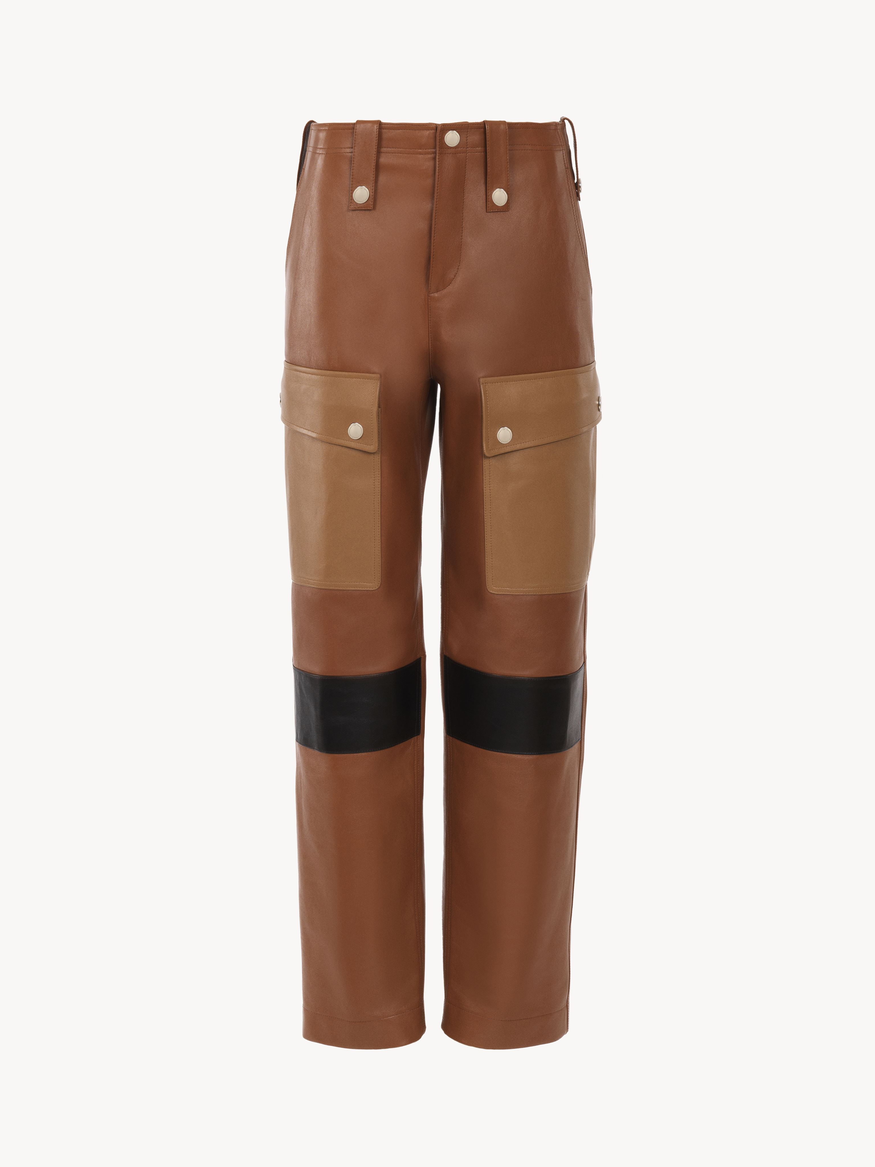 Chloé Cargo Trousers Multicolor Size 8 100% Lambskin In Multicolore