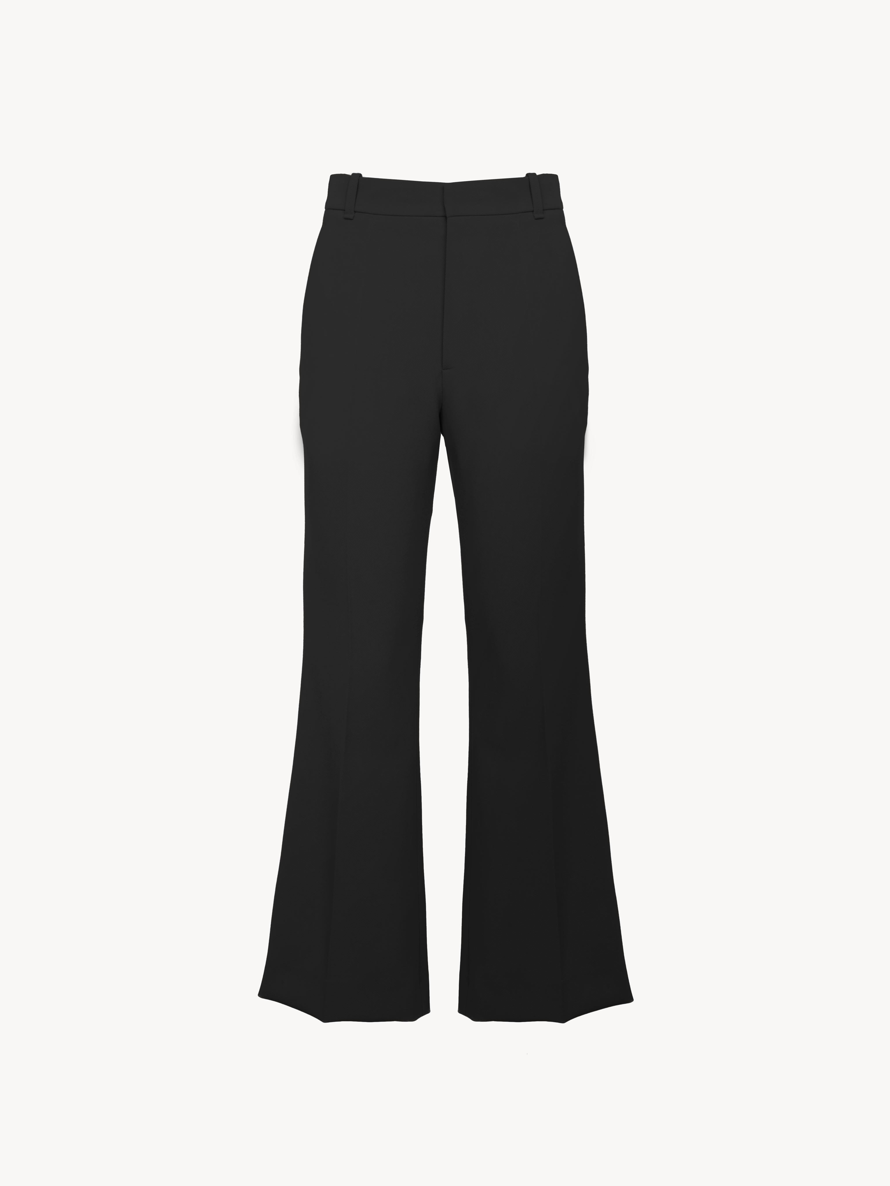 Chloé Pantalon Évasé En Laine Stretch Femme Noir Taille 34 95% Laine Vierge, 5% Élasthanne In Black