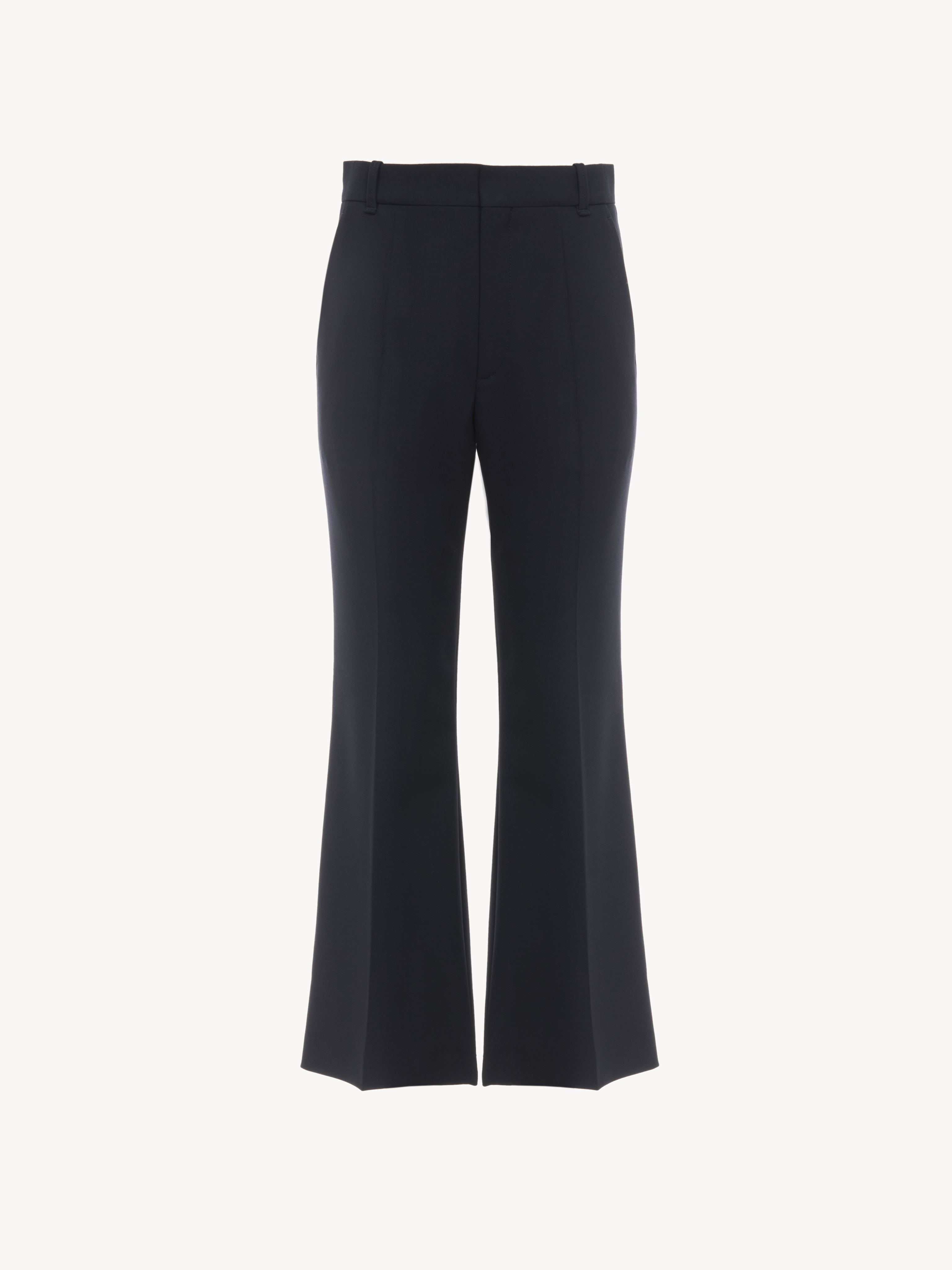 CHLOÉ CROPPED BOOTCUT TROUSERS BLUE SIZE 10 95% WOOL, 5% ELASTANE