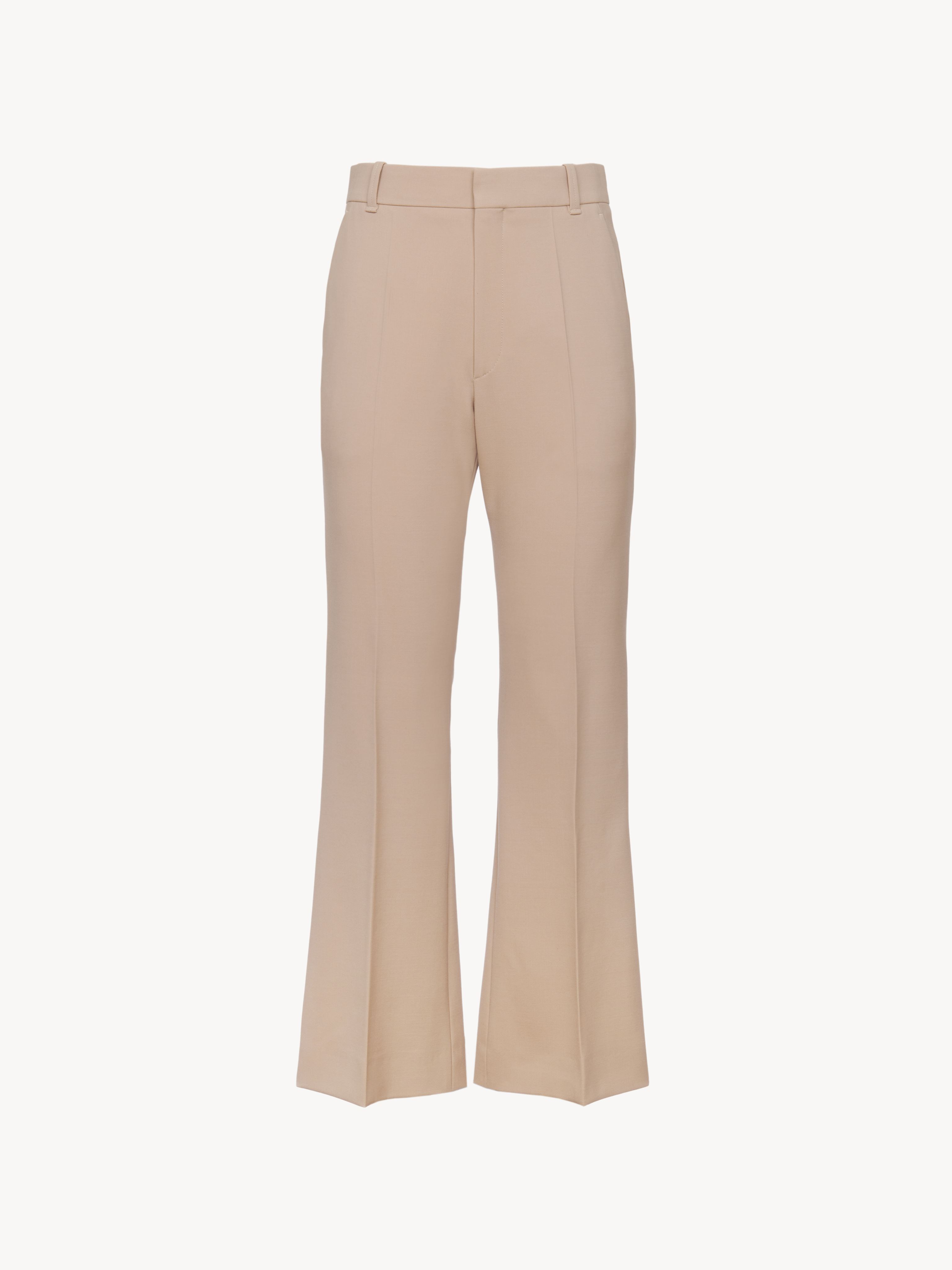 Chloé Cropped Bootcut Trousers Orange Size 14 95% Virgin Wool, 5% Elastane