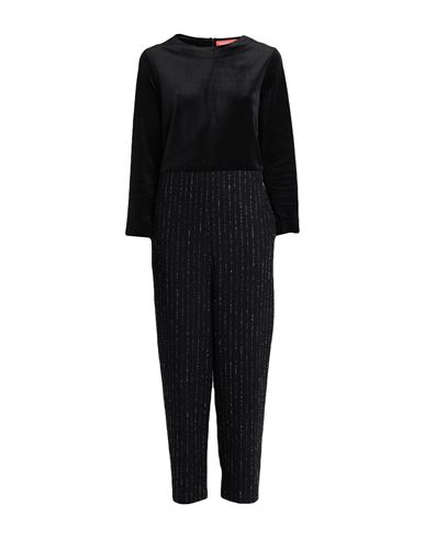 Virginia Bizzi Woman Jumpsuit Black Size 6 Polyester, Elastane, Cotton, Wool, Acrylic