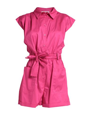 White Wise Woman Jumpsuit Fuchsia Size 8 Cotton In Pink