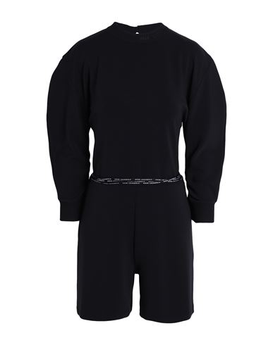 Karl Lagerfeld Cord Detail Romper Woman Jumpsuit Black Size L Modal, Polyester, Elastane