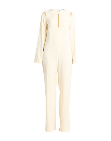 Shop Erika Cavallini Woman Jumpsuit Cream Size 6 Viscose, Acetate In White
