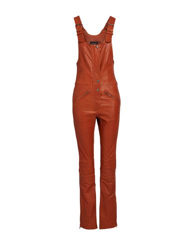 Shop Isabel Marant Woman Jumpsuit Rust Size 4 Lambskin In Red