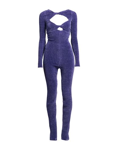 Msgm Woman Jumpsuit Purple Size S Viscose, Polyamide, Elastane