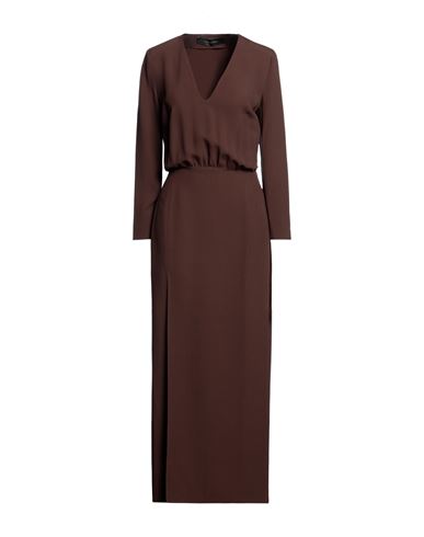 Federica Tosi Woman Maxi Dress Brown Size 4 Acetate, Viscose In Burgundy