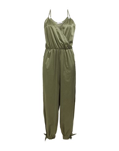 Shop Jijil Woman Jumpsuit Military Green Size 6 Cotton, Silk, Elastane
