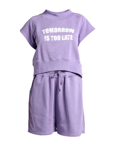 Shop Gabardine Woman Tracksuit Lilac Size M Cotton, Polyester In Purple