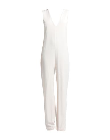 Shop Brunello Cucinelli Woman Jumpsuit Cream Size 6 Acetate, Silk In White