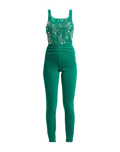 Elisabetta Franchi Woman Jumpsuit Emerald Green Size 8 Polyester, Elastane In Green