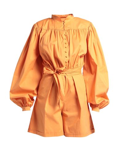 Actualee Woman Jumpsuit Orange Size 6 Cotton, Elastane