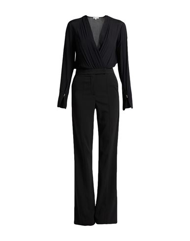PATRIZIA PEPE PATRIZIA PEPE WOMAN JUMPSUIT BLACK SIZE 10 POLYESTER, ELASTANE 