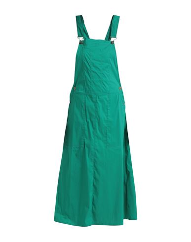 Shop Semicouture Woman Overalls Green Size 8 Cotton, Polyamide, Elastane
