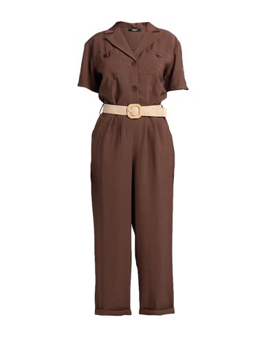 Siste's Woman Jumpsuit Brown Size L Viscose, Polyester