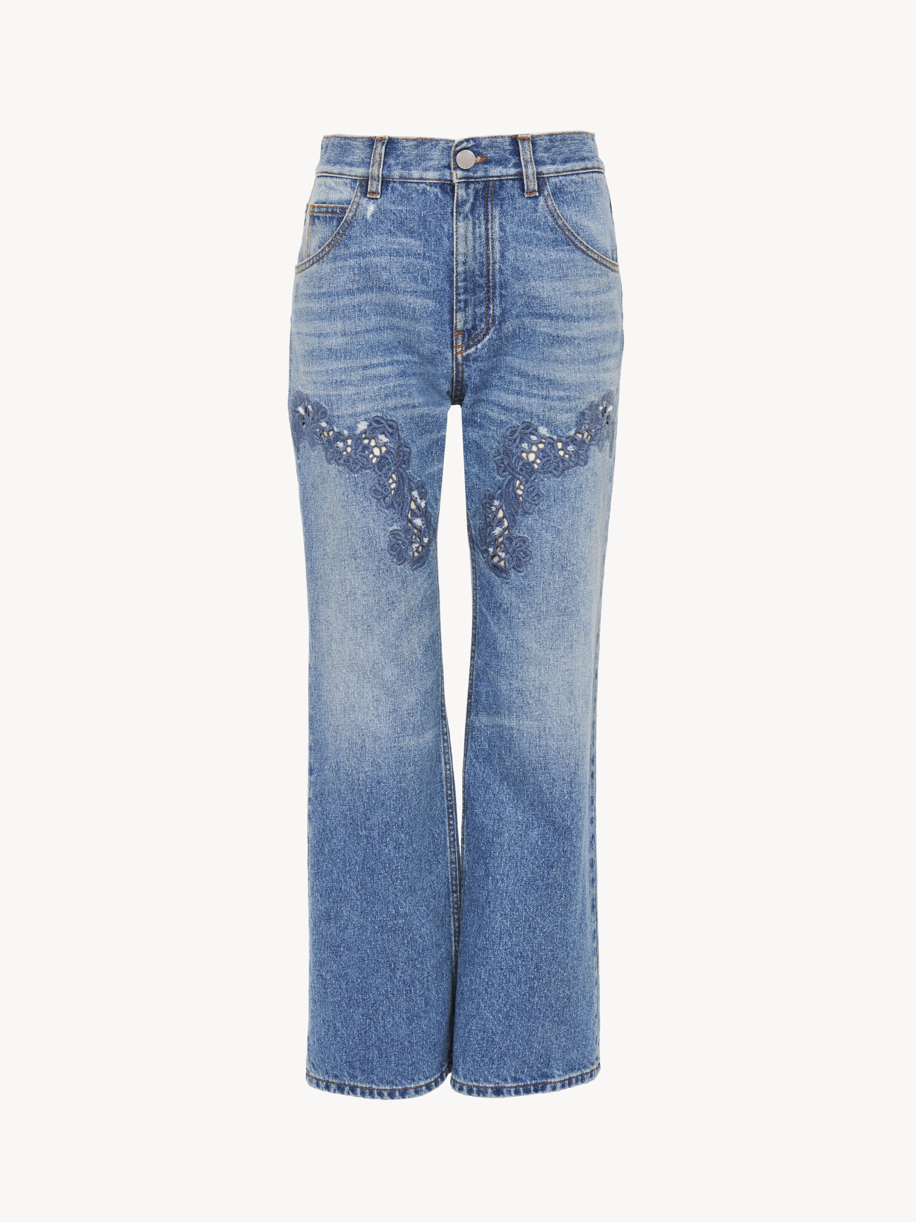 Chloé Cropped Bootcut Jeans Blue Size 30 100% Cotton