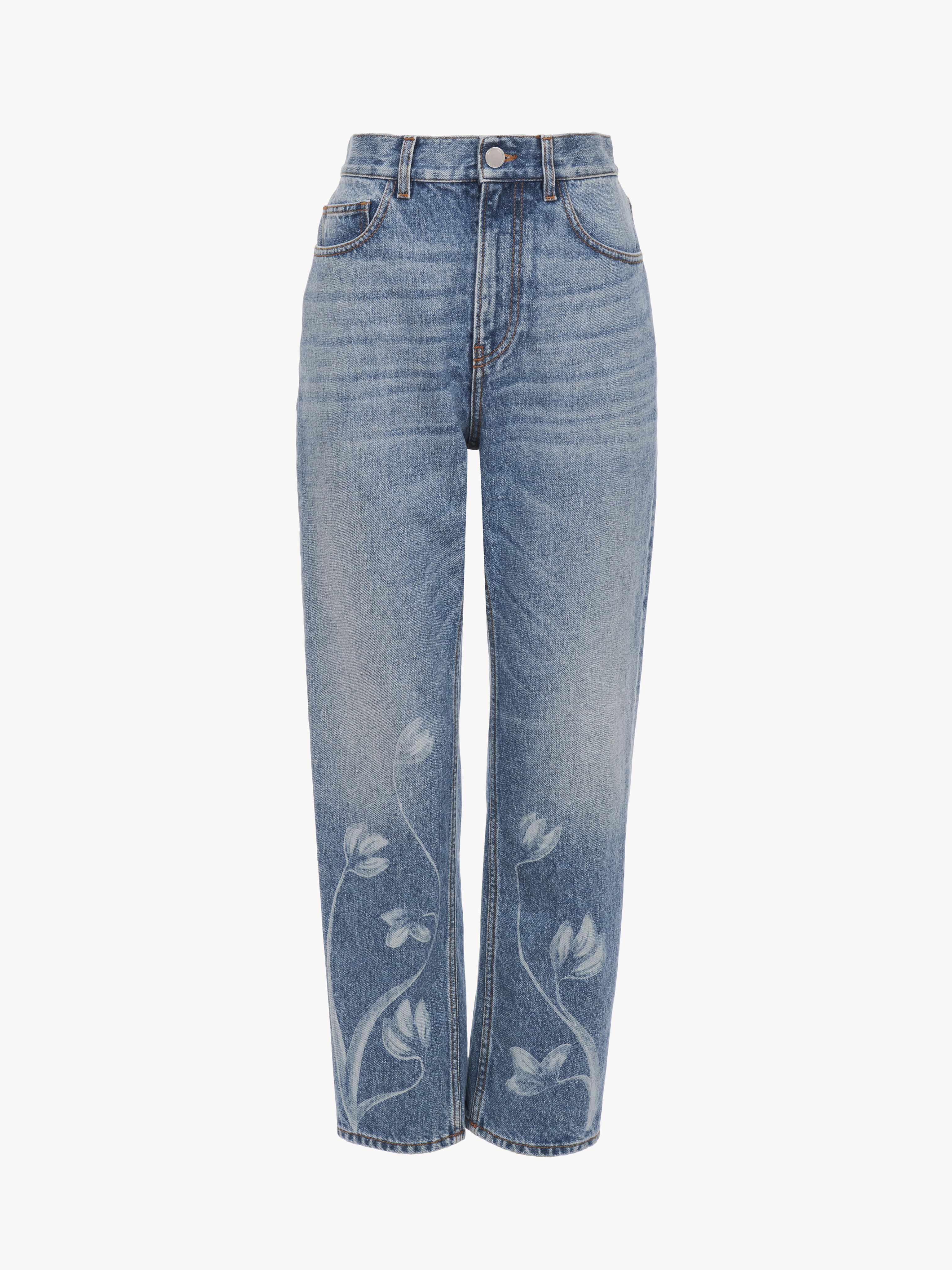 Chloé Straight Cropped Jeans Blue Size 27 87% Cotton, 13% Hemp