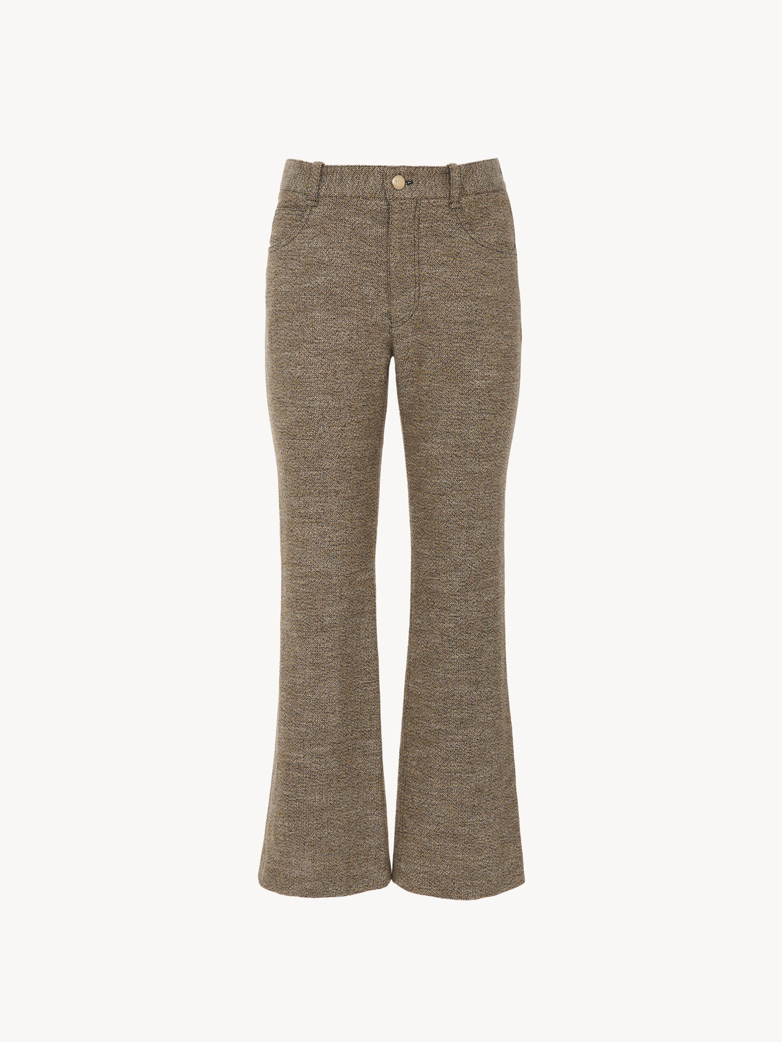 Chloé Cropped Bootcut Trousers With Marcie Signature Multicolor Size 6 100% Wool