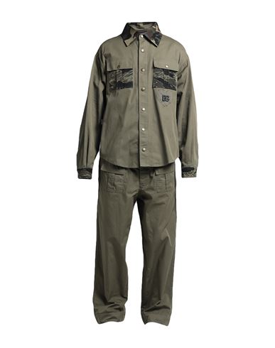 Dolce & Gabbana Man Jumpsuit Military Green Size 44 Cotton, Elastane