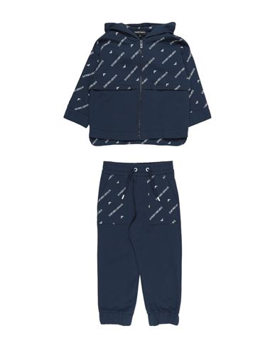Shop Emporio Armani Toddler Boy Tracksuit Navy Blue Size 6 Cotton, Elastane