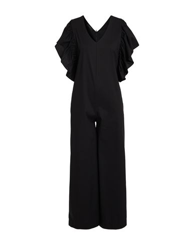 Victoria C. Woman Jumpsuit Black Size 10 Cotton, Polyamide, Elastane