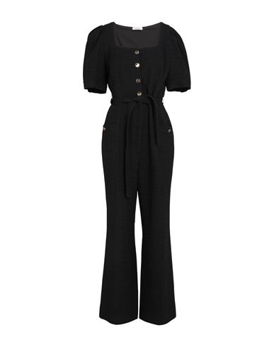 Shop Sandro Woman Jumpsuit Black Size 10 Cotton, Viscose, Acrylic, Polyamide
