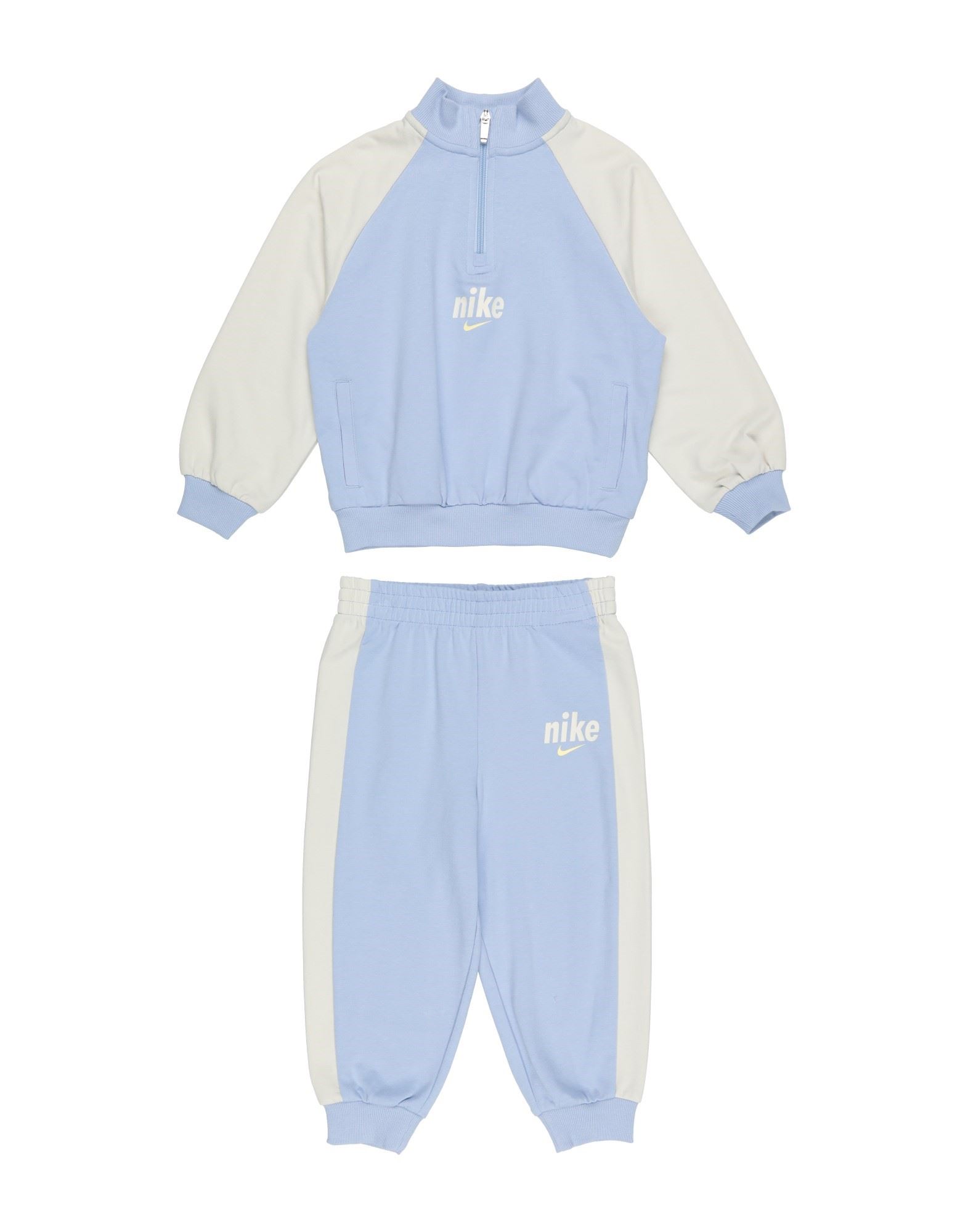 �ԥ����볫�����NIKE �����륺 3-8 �� �ȥ�å������� �饤�ȥ֥롼 4 ���åȥ� 58% / �ݥꥨ���ƥ� 38% / �ݥꥦ�쥿�� 4% E1D1 HALF ZIP SET