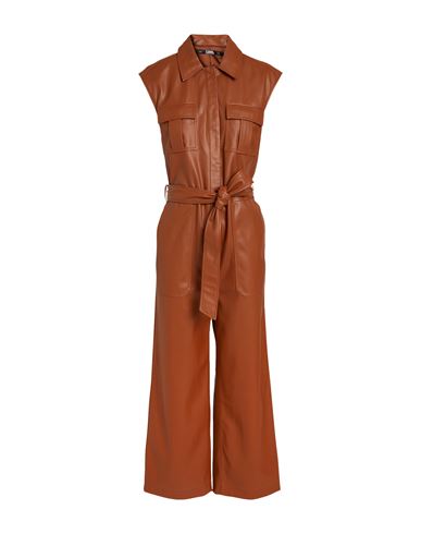 Karl Lagerfeld Woman Jumpsuit Tan Size 8 Polyester In Brown