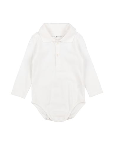 Shop Tommy Hilfiger Newborn Boy Baby Bodysuit White Size 3 Cotton, Elastane