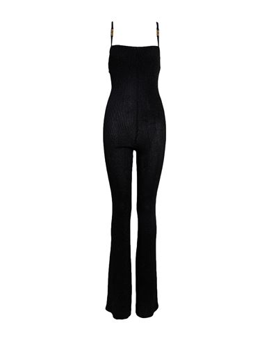 Shop Gcds Woman Jumpsuit Black Size S Viscose, Polyester, Metallic Fiber
