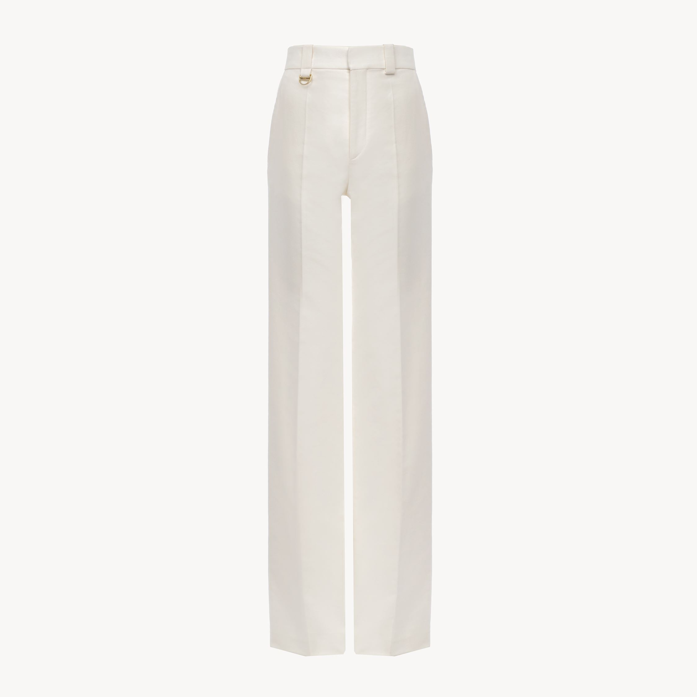 Chloé Pantalon De Costume En Coton Brossé Femme Blanc Taille 42 100% Coton In White
