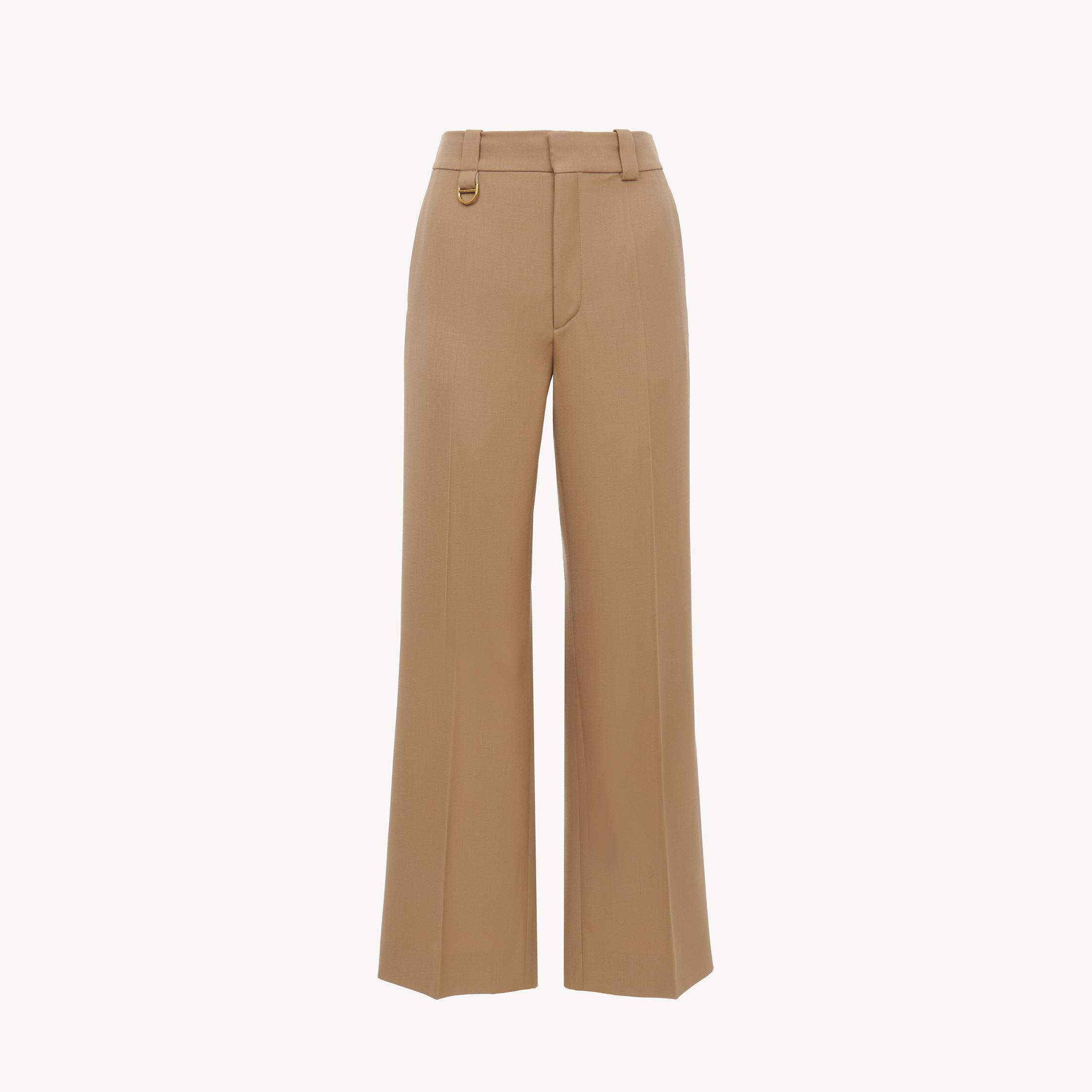 Shop Chloé Cropped Tailored Pants In Wool Grain De Poudre Brown Size 2 100% Wool