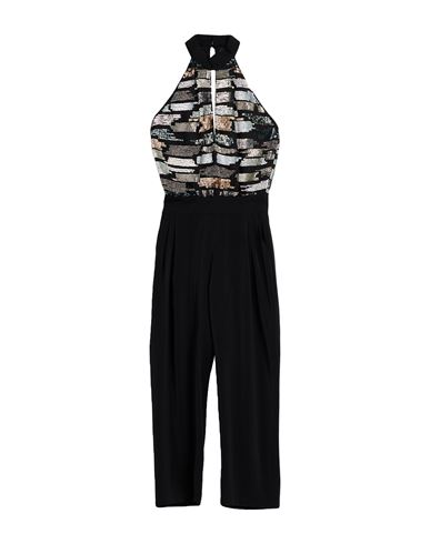 Pinko Woman Jumpsuit Black Size 10 Polyester, Polypropylene, Glass In Multi