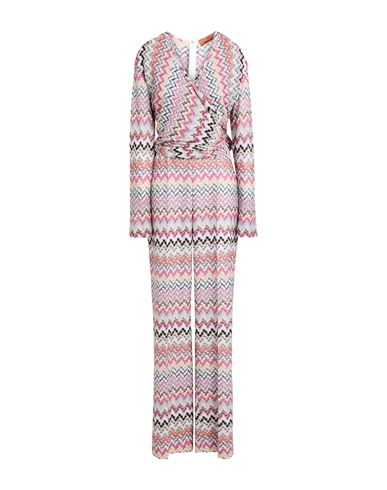 Missoni Woman Jumpsuit White Size 8 Viscose, Metallic Fiber In Multi