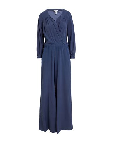 Paola Bellandi Woman Jumpsuit Navy Size 3 Silk, Elastane In Navy