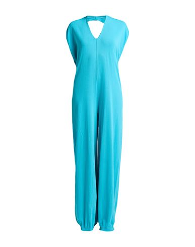 Liviana Conti Woman Jumpsuit Azure Size 10 Viscose, Polyamide