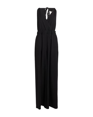 ALYSI ALYSI CRÈME WOMAN JUMPSUIT BLACK SIZE 8 VIRGIN WOOL, ELASTANE 