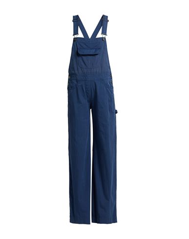Semicouture Woman Overalls Navy Size 6 Cotton, Elastane In Navy