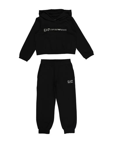 Ea7 Toddler Girl Tracksuit Black Size 4 Cotton, Elastane In Black