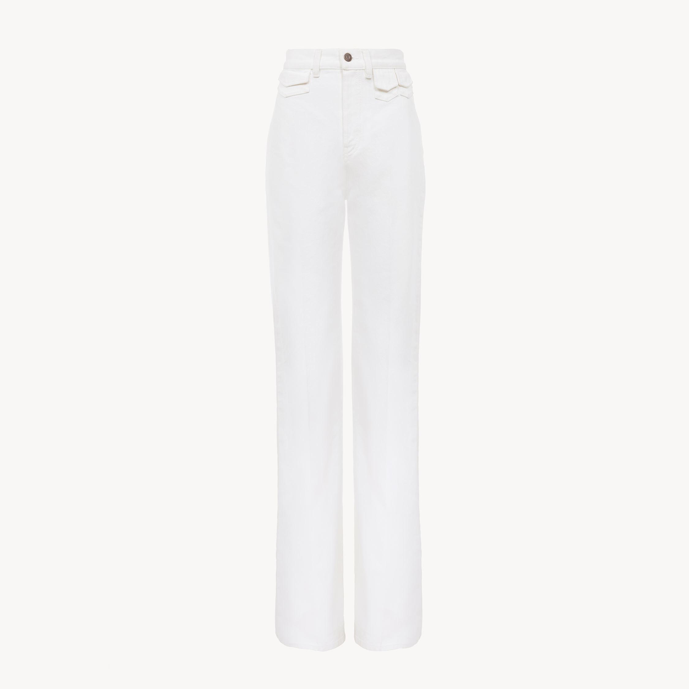 Chloé Rigid High-rise Organic Denim Flared Jeans In White
